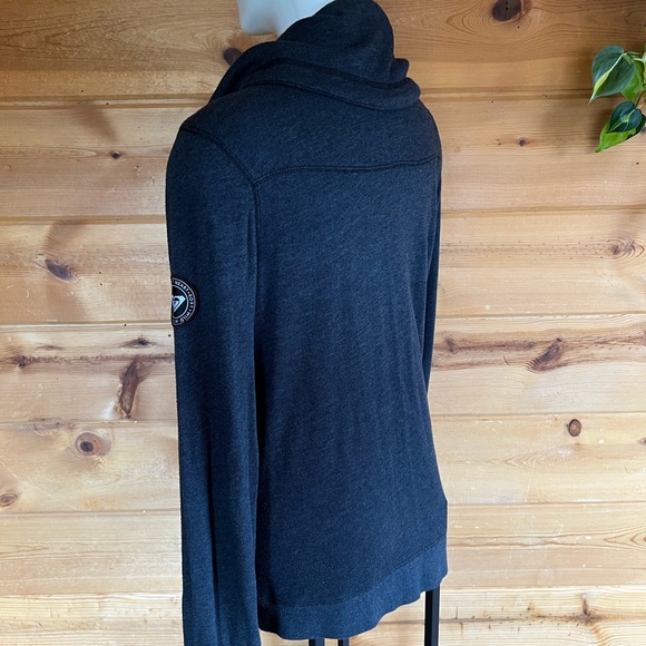 Roxy Estilo lightweight front full zip jacket sweatshirt, gray Cowell neck Large - Picture 2 of 5